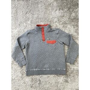 Patagonia Pullover Womens Small Gray Organic Cotton Quilted Snap-T Quarter Snap